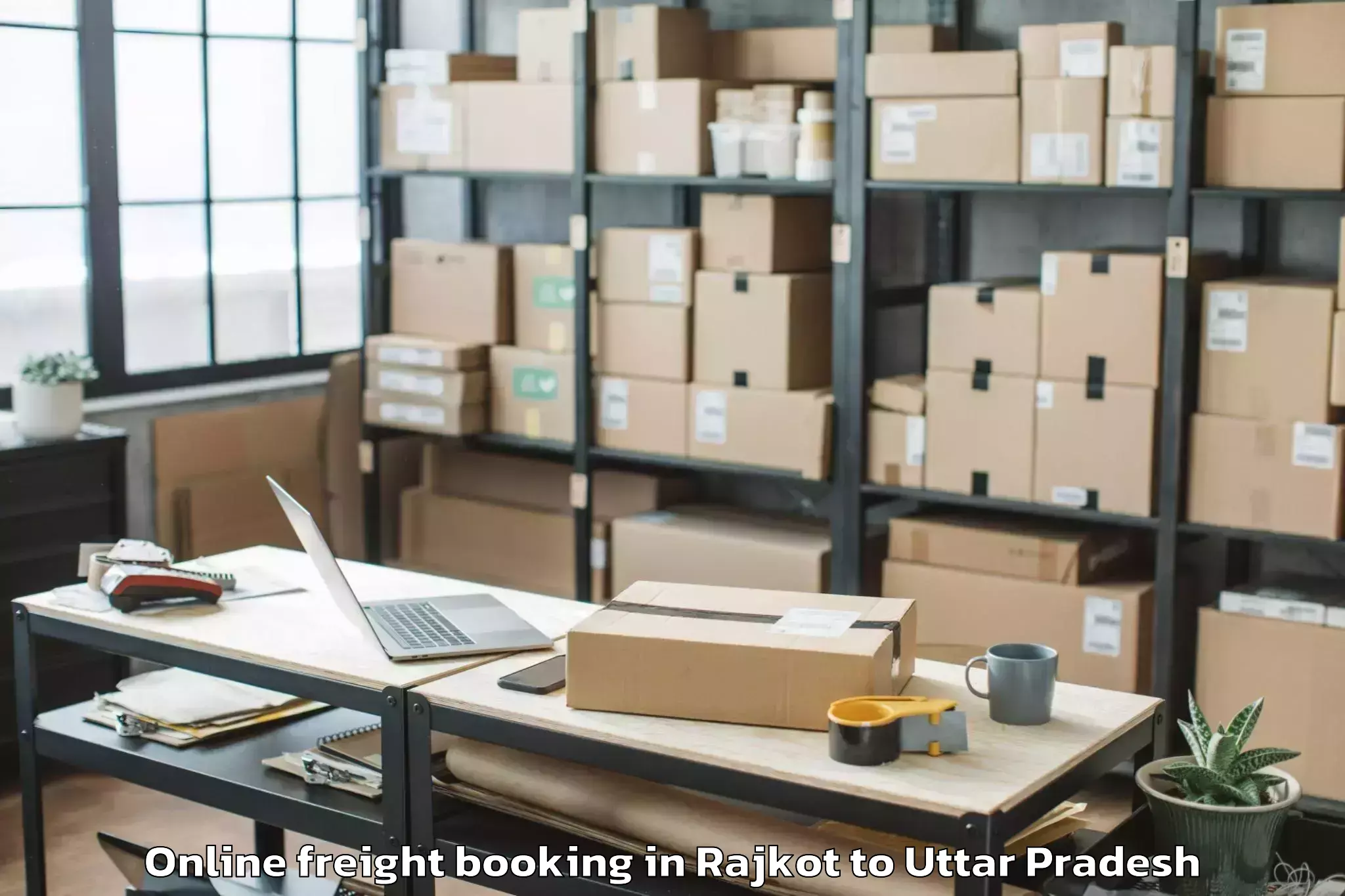 Trusted Rajkot to Bansgaon Online Freight Booking